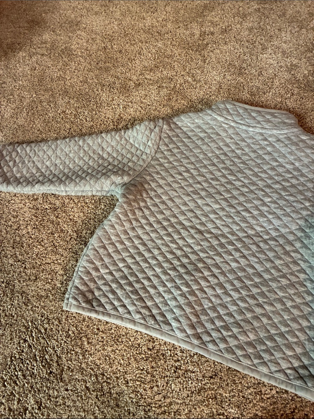 Wondernation Quilted Light Gray Half-Zip Pullover Sweatshirt Size 3T - Picture 5 of 8